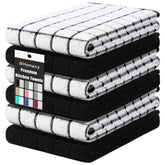 Homaxy premium cotton kitchen towels 16x28 front view showing plush softness