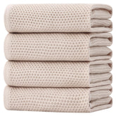 Homaxy waffle-weave beige dish towel, 20x28, perfect for gentle drying and everyday kitchen tasks.