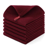 Homaxy 100 percent cotton waffle dishcloth folded for gentle drying of delicate cookware.