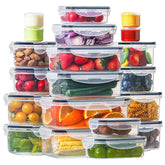 HOMBERKING 40-piece container set with lids for organized meal prep and fridge storage.