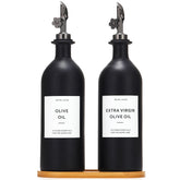 HOMCDALY olive oil dispenser bottle with pour spout for drip-free pouring.