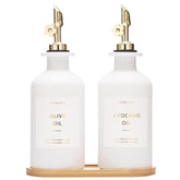 HOMCDALY olive oil dispenser bottle with gold spout for precise pouring and freshness