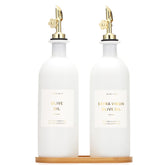 HOMCDALY olive oil dispenser bottles with pour spouts offer precise drizzle on demand.