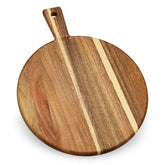 Home Beets acacia board with handle, top view, ideal for easy transport from kitchen to table.