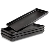 Home Beets matte black ceramic serving platter with lip for easy serving