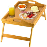 HOME IT bed tray with folding legs and handles for easy bedside meals.