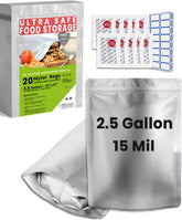 Home Sensei 20-pack Mylar bags showing pack content for long-term storage