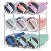 Homecor water bottle organizer front view keeps Stanley 40 oz bottles upright and accessible.