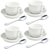 HomEdge espresso cups white set enhances morning coffee ritual