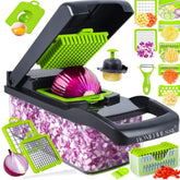 HOMEFINESSE vegetable chopper with interchangeable blades for versatile prep tasks