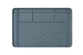 HOMEHOLD under-sink mat in grey shows 34x22 size for kitchen protection.