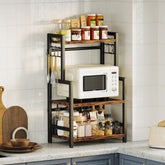 Homeiju 3-tier spice rack top shelf view for quick spice access.
