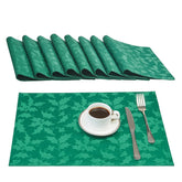 HomeJoy jacquard floral placemat in dark green with spill protection