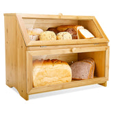 HOMEKOKO bread box front view shows two layer design for easy access.