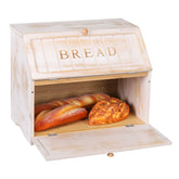 HOMEKOKO vintage bread box on counter keeps bread fresh and organized