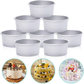HomeMall 4-Inch round cake pan set, top view, non-stick for easy release.