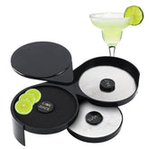 Homend Margarita Salt Rimmer with 3-tier rotating trays for organized cocktail prep