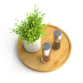 Homerays Lazy Susan 9-inch bamboo top view for organized spice storage.