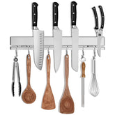 HomeSimplex 12-inch magnetic knife strip mounted on wall for neat, accessible knife storage.