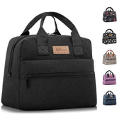 Homespon insulated lunch bag with front pocket for organizing utensils at work