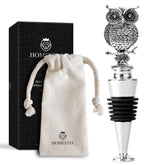 Homestia Owl Head Design wine stopper creates a stylish seal.