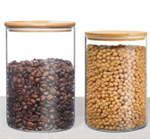 HomeyHoney 33+17 oz glass storage jar with airtight lid keeps pantry staples fresh.