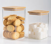 HomeyHoney square 20oz jar with clear glass for visibility.