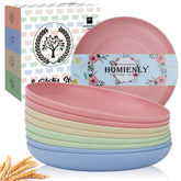 Homienly deep dinner plates in four colors for family meals