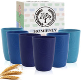 Homienly blue sky 16oz wheat straw cups for durable daily use outdoors