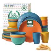 Homienly 10-inch dinner plates with durable, lightweight wheat straw material for everyday meals.