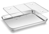 Homikit baking sheet with wire rack 10x8 for even roasting and easy transfer.