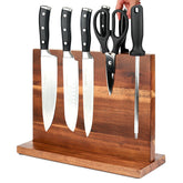 HOMIQUEEN magnetic knife block with double-sided magnets securely holds blades