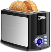 Hommater Toaster wide slot 2-slice for easy bagel toasting