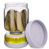Homnoble pickle-hourglass-jar-strainer for easy liquid separation in brine