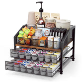 Homsorout Coffee Bar Organizer on a countertop for a neat, ready-to-brew setup.