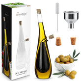 Homysh premium dispenser with 13 oz glass bottle for mess-free kitchen dressing