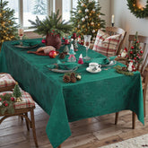 Honellaty Christmas poinsettia tablecloth with festive pattern for holiday dining.