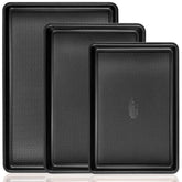 HONGBAKE diamond texture 13x9 cookie sheet for even browning and easy release.