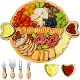 Hongsane round 12-5 inch charcuterie board showcases a balanced, inviting spread for entertaining.