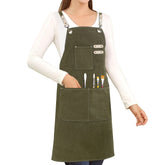 Hongsome Art Apron green front view highlighting full coverage for painting tasks