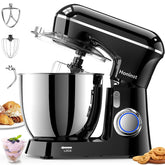Honinst tilt-head stand mixer enabling easy ingredient addition during prep.
