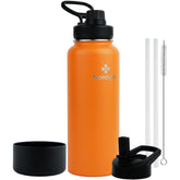 Honogo 40oz bottle with vacuum insulation showing temperature control for cold or hot drinks.