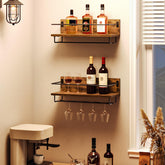 HOOBRO wall-mount wine rack 2-pack bottle holder for organized wine storage.