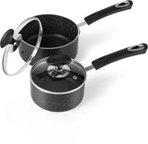 HooJay 1qt saucepan with lid on stove for quick sauces.