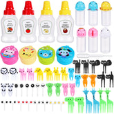 Hoolerry condiment squeeze bottles set with four kid-friendly shapes for easy sauce control