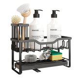 Hoopoton 2-tier sponge holder on a kitchen counter keeping sponges dry and organized.