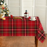 Horaldaily Christmas tablecloth in buffalo plaid brightens holiday dining.