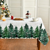 Horaldaily Christmas tablecloth with pine tree snow pattern for festive table decor.