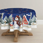 Horaldaily snowman motif enhances festive dining.