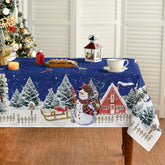 Horaldaily Christmas tablecloth with snowman design adds festive charm while protecting your table.